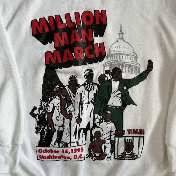Vintage Million Man March Washington DC Sweatshirt 90s XXL - Picture 1 of 9